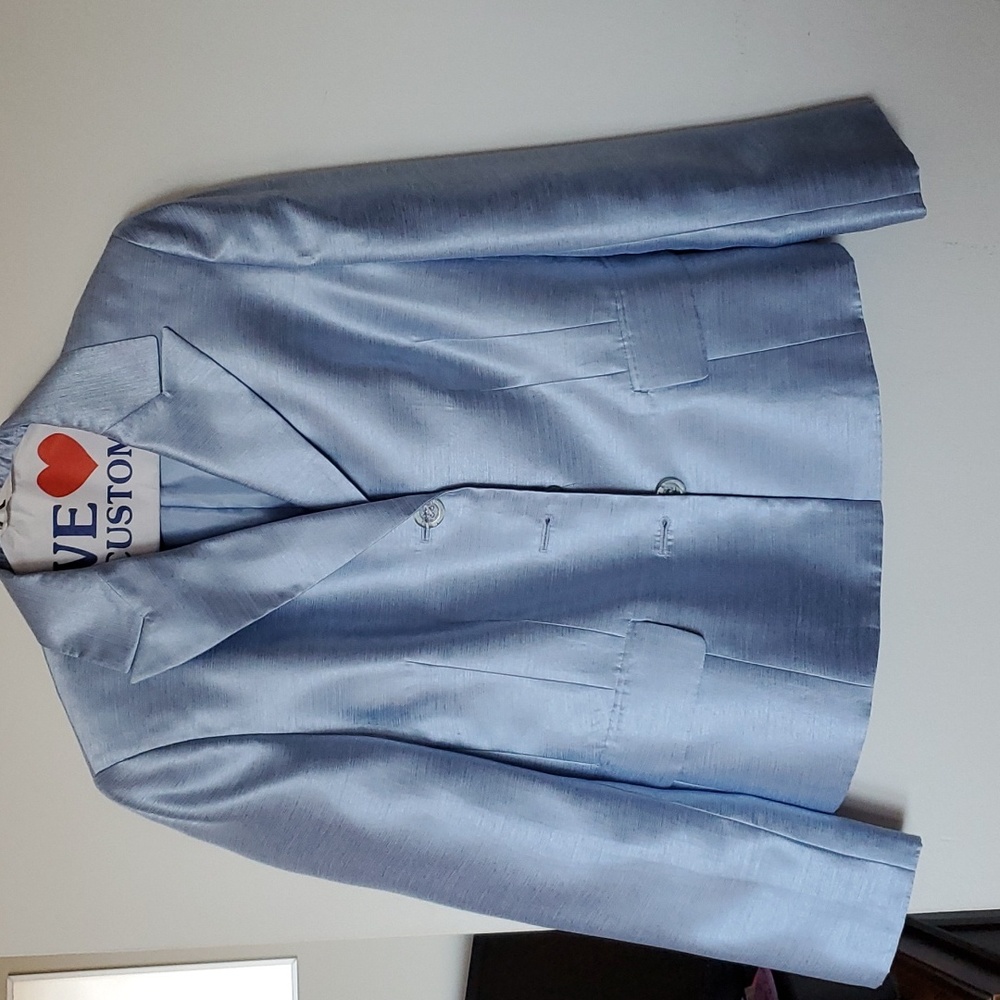 Light Blue Kasper 4 Petite Skirt Suit